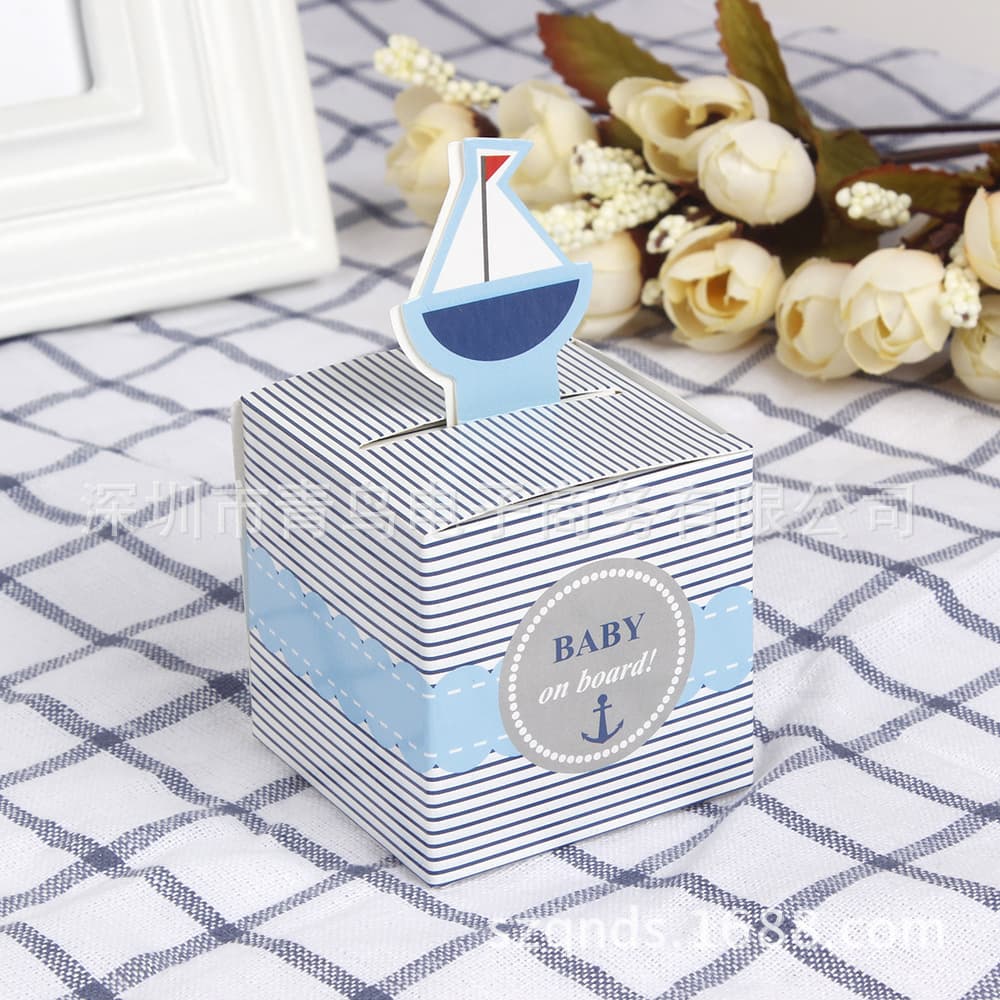 New sailboat personalized candy box BABY SHOWER gift box European creative candy box wholesale