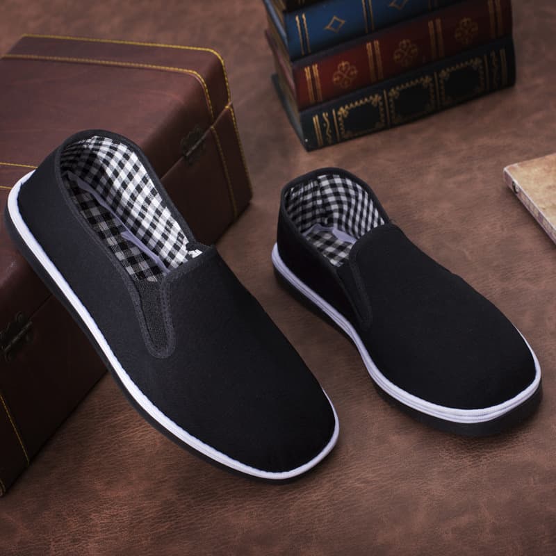 Shu Ping Di Imitation Tire Sole Old Beijing Cloth Shoes Thousand Layer Sole Canvas Single Shoes Traditional Hand-stitched Black Cloth Shoes