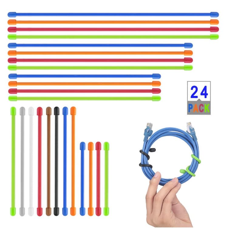 5.0mm Diameter Silicone Cable Ties, Multi-Function Silicone Ties, 3 Inch 6 Inch 12 Inch 18 Inch 24 Inch, Silicone Rubber Ties