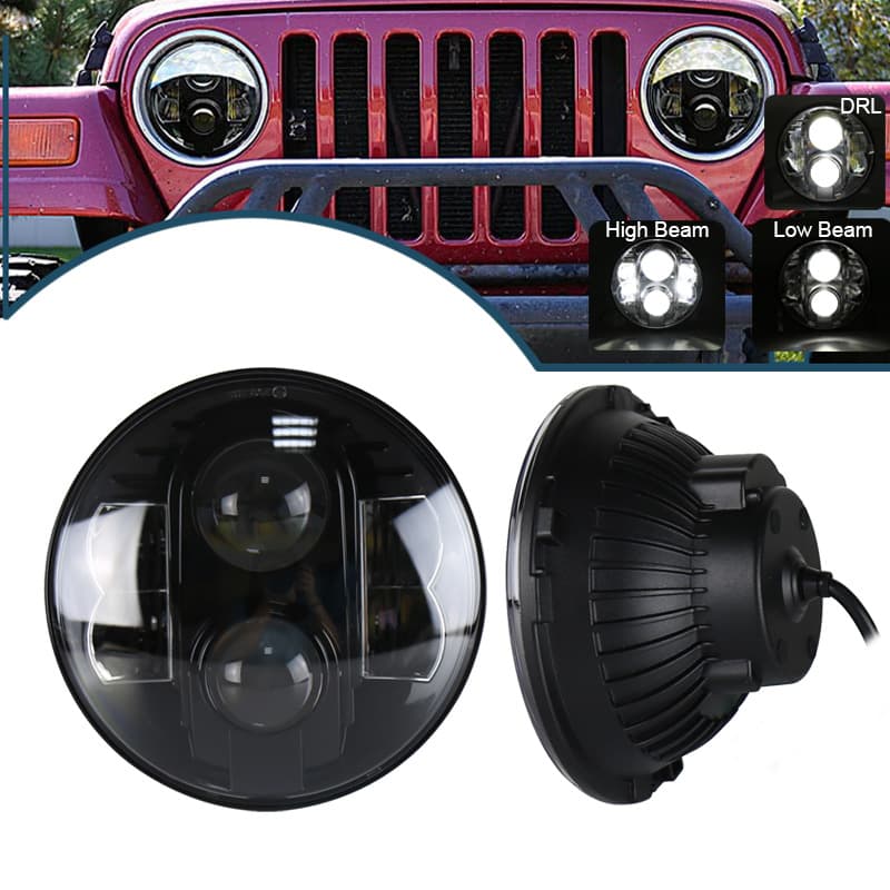 Jeep Wrangler Truck Off-Road Modified LED Light 80W Headlight 7 Inch High Power Spot Light Factory