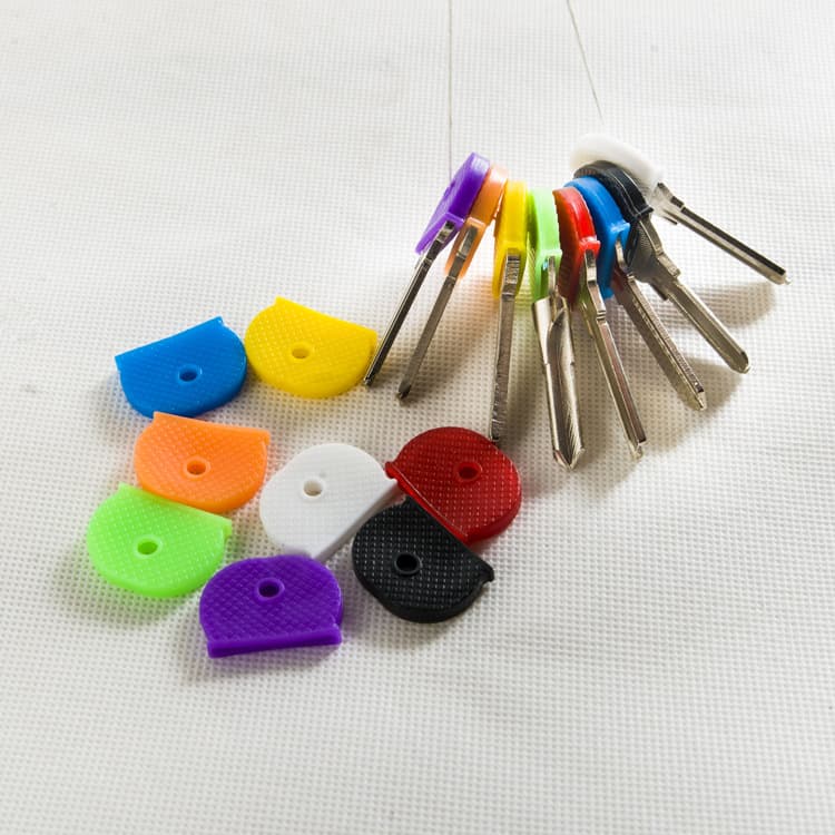 Colorful Silicone Key Holder/Cap/Key Identification Set/Eight-Color Key/Elastic Key Cover Office/Cultural Accessories