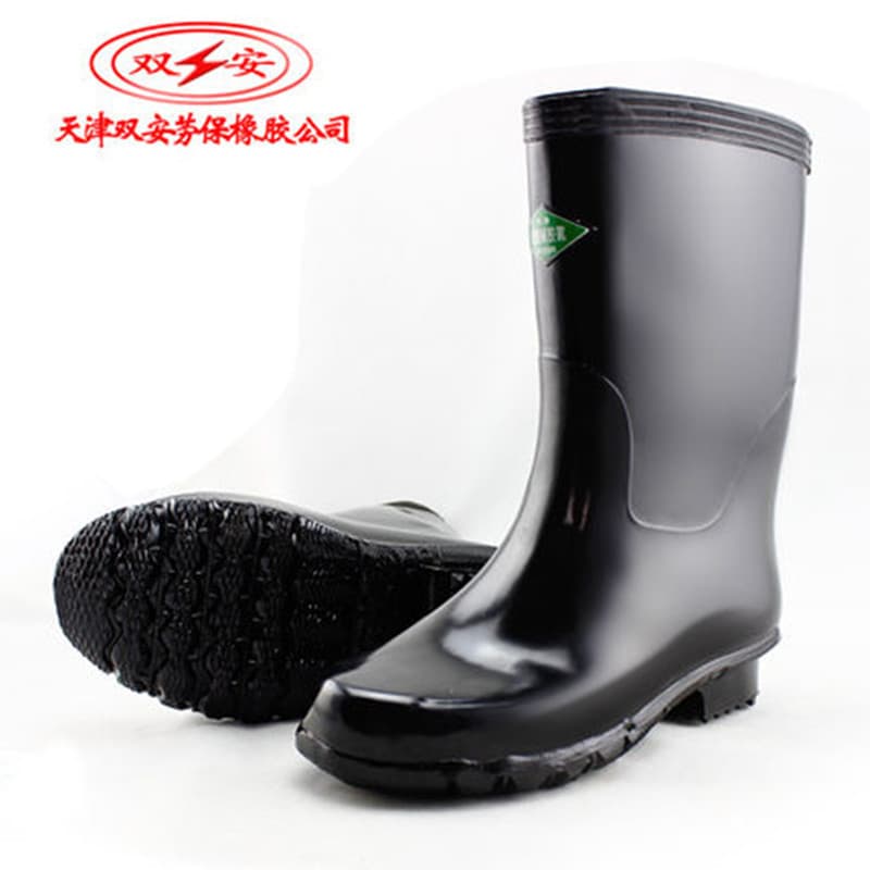 Wholesale Tianjin Shuang'an Acid/Alkali Resistant Water Boots Rubber Thickened Long Chemical Protection Boots Chemical Labor Protection Mid-Cut Rain Shoes Protective
