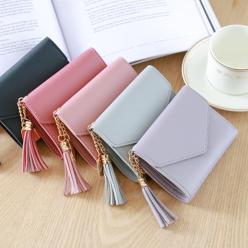Korean-style Women's Short Wallet Mini Tassel Pendant Card Holder Small Fresh Coin Purse Factory Stock Wholesale