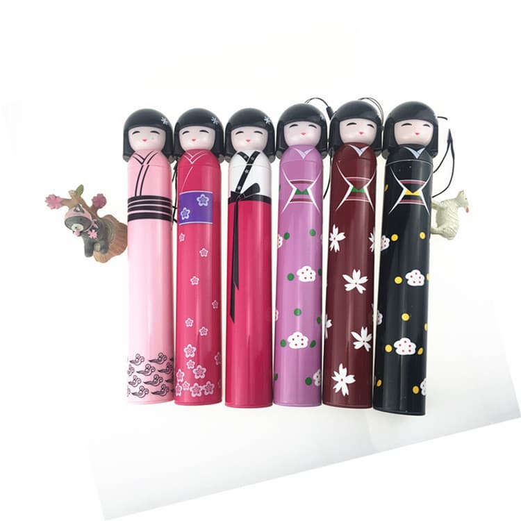 Creative Cartoon Chinese Girl Doll Bottle Umbrella Wine Bottle Umbrella Pencil Umbrella Foldable Student In-Stock Sun Rain Umbrella