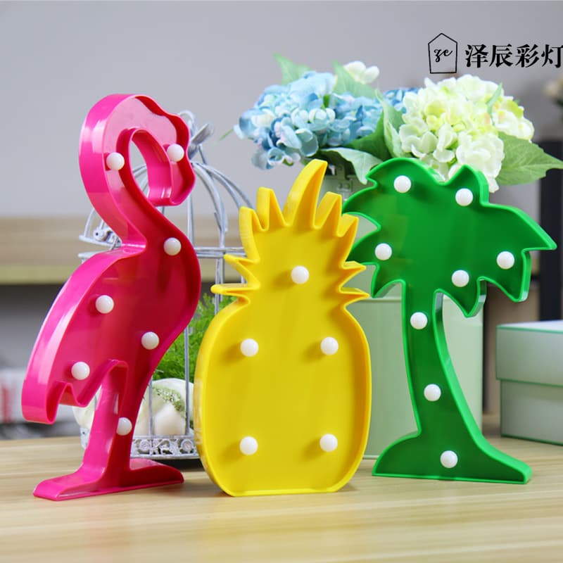 Ins New LED Flamingo Unicorn Nightlight Five-pointed Star Style Light Love Neon Decorative Light Christmas Light
