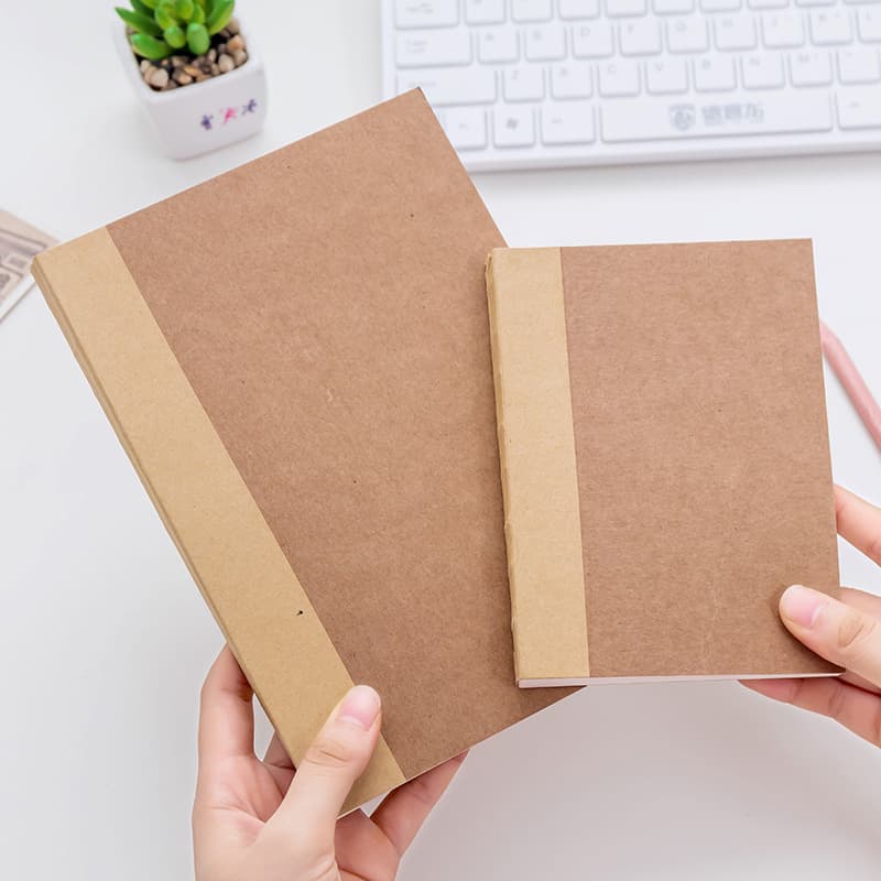 Wholesale A5a6 simple retro naked hand ledger hand-painted notepad notebook kraft paper cover square wholesale