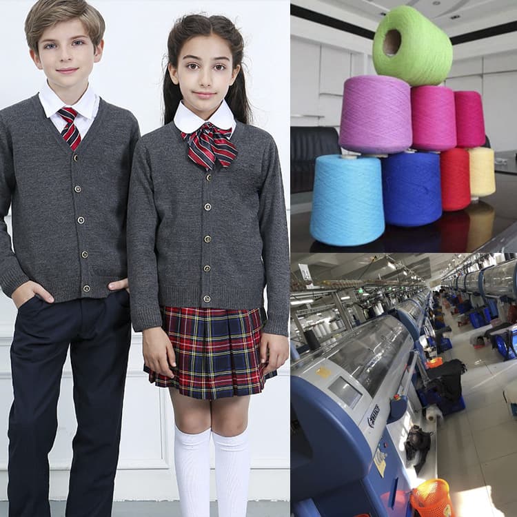 Spring/Autumn new British academic-style school uniform sweater for older boys, V-neck knitted cardigan student blazer