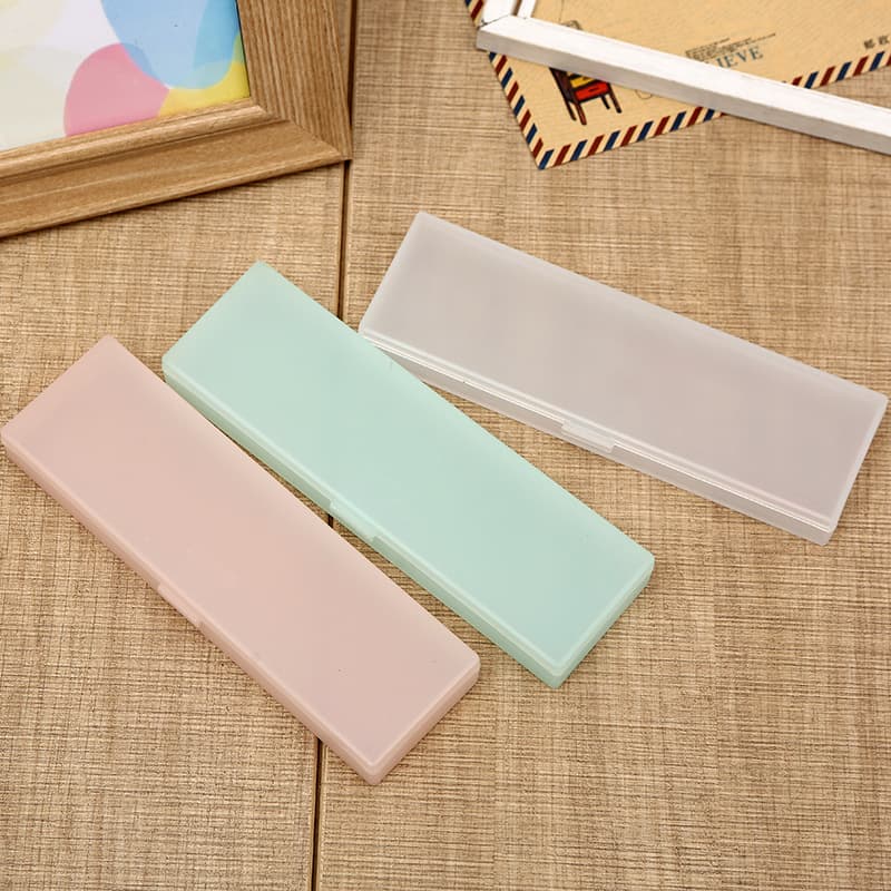 New Korean Style Minimalist Clear Frosted PVC Pencil Case Student Stationery Box