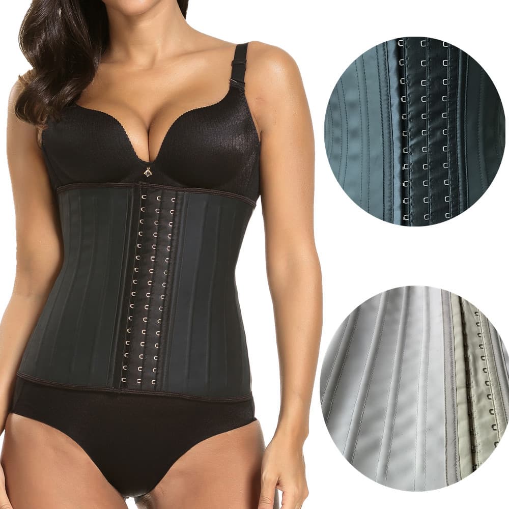 Waist Trainer Shapewear Corset Latex Sweat Belt 25 Steel Bone Rubber Body Shaper