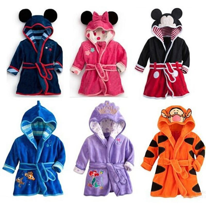 Drop Shipping Boy Girl Bathrobe Children's Cartoon Bathrobe Multi-Color Home Sleepwear Wholesale First-Hand Supply