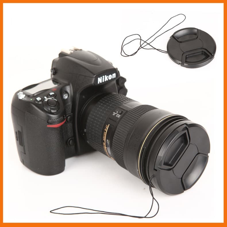 Lens cap 49/52/58/62/67/72/77/82mm filter cap with pinch grip and anti-loss strap