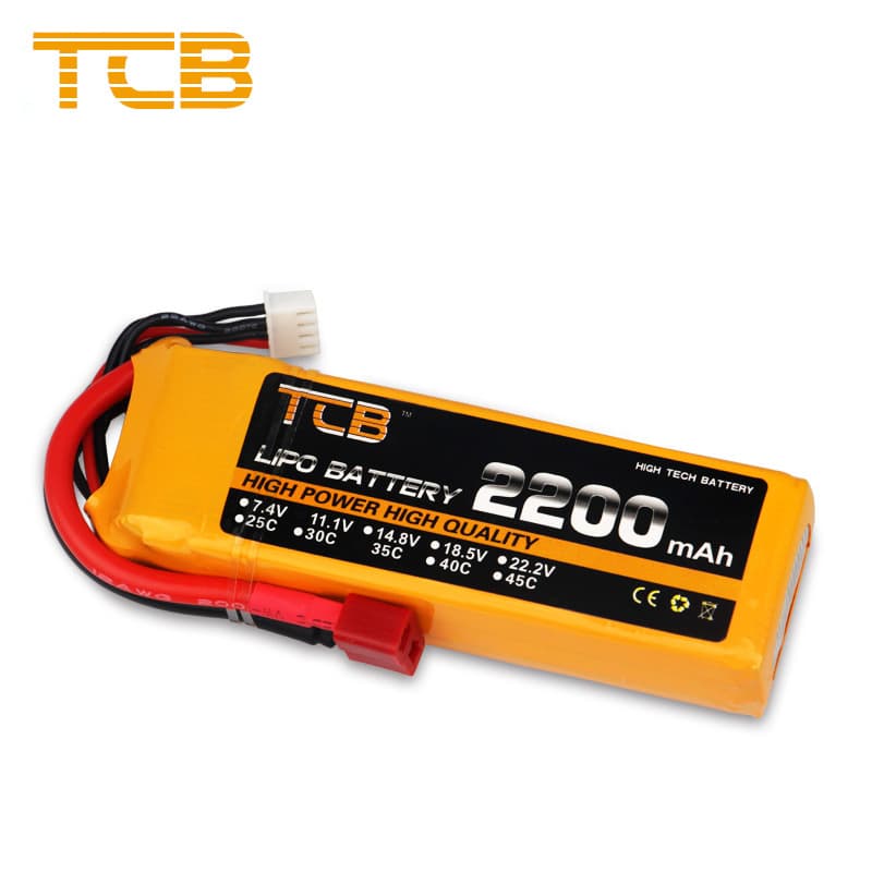 TCB2200mAh35C model aircraft lithium battery 2S3S4S remote control car 11.1V fixed wing drone lithium battery