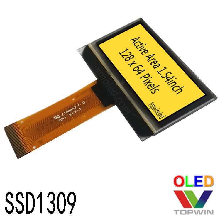 Topway 1.54-inch yellow OLED screen UG-2864KSYMG01 new model 12864 yellow 1309 yellow