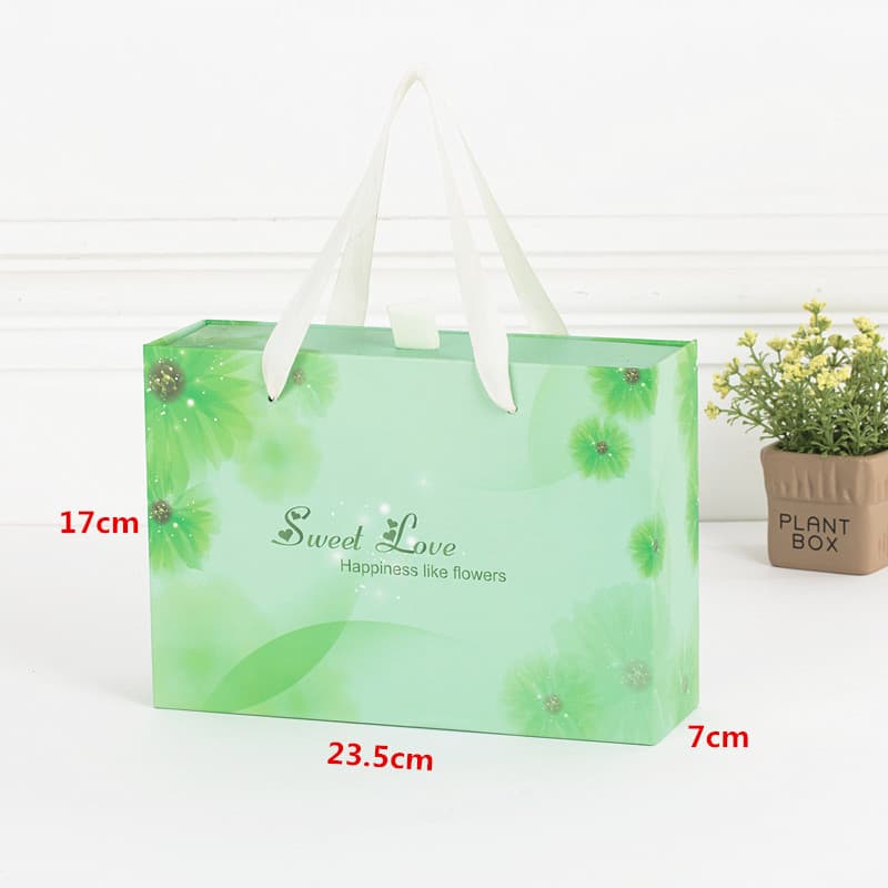 Autumn silk scarf underwear gift box fresh green drawer type handle box wedding handbag drawer gift box