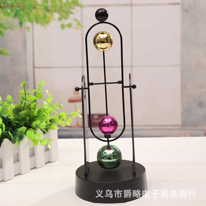 K503 Color Ball Perpetual Motion Electric Magnetic Swinger Chaos Pendulum Home Decor Dynamic Art Desktop Ornament