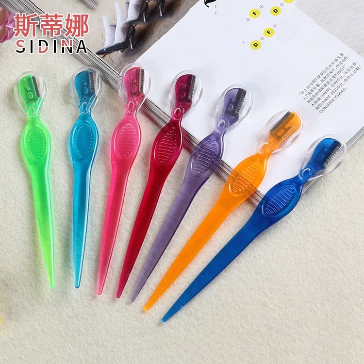Mini Portable Stainless Steel Beauty Makeup Eyebrow Trimmer Sharp Safe Cover Straight Blade Eyebrow Razor For Women
