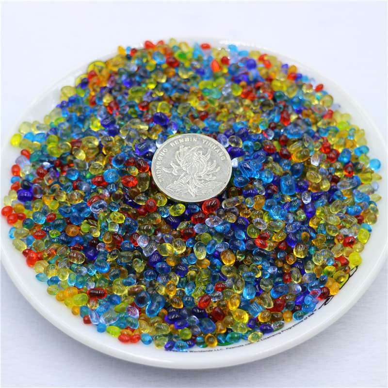 Colorful glazed gravel Qibao glazed crystal gravel paving fish tank flower pot interior decoration