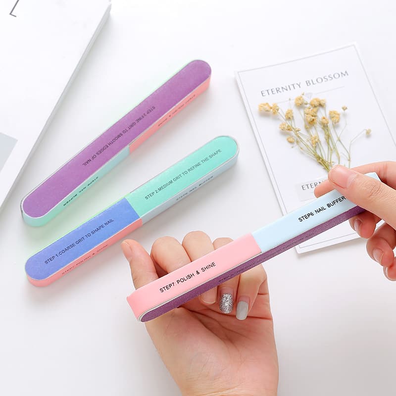 1586 Double-sided Nail File Manicure Tool Six-sided Sanding Bar Nail Care Tool Shaping