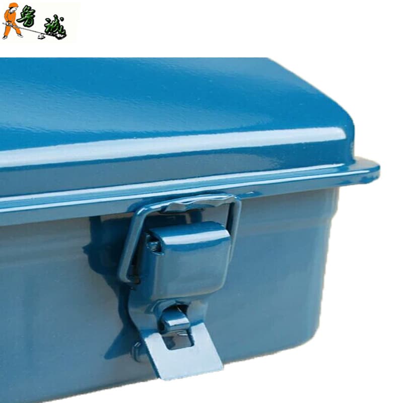 Wholesale Direct Supply Portable Iron Toolbox Large Medium Small Thickened Hardware Storage Box Blue Single Layer Iron Toolbox