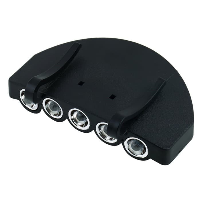 Manufacturer wholesale 5LED clip-on cap light, brim light, hat light, fishing headlamp, night fishing light, includes battery