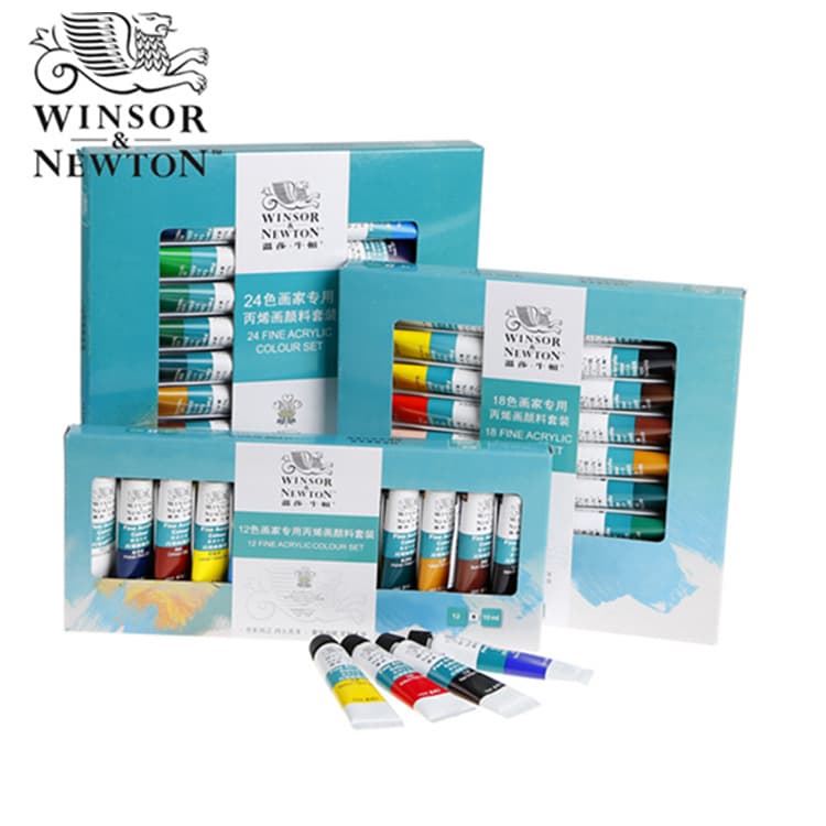Winsor and Newton acrylic paint painter's special 12 colors 18 colors 24 colors 10ml acrylic set wall painting hand-painted paint