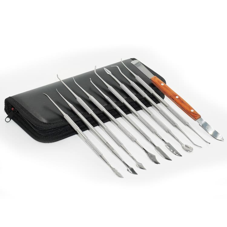 Factory Supply Dentist Carving Knife Stainless Steel Wax Tool Kit 10-Piece Set Clay Sculpting Technician Knife Practice Tool