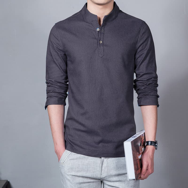 2025 Cotton Linen Shirt Men Business Casual Spring Linen Retro Shirt Men Vintage Popular Shirt
