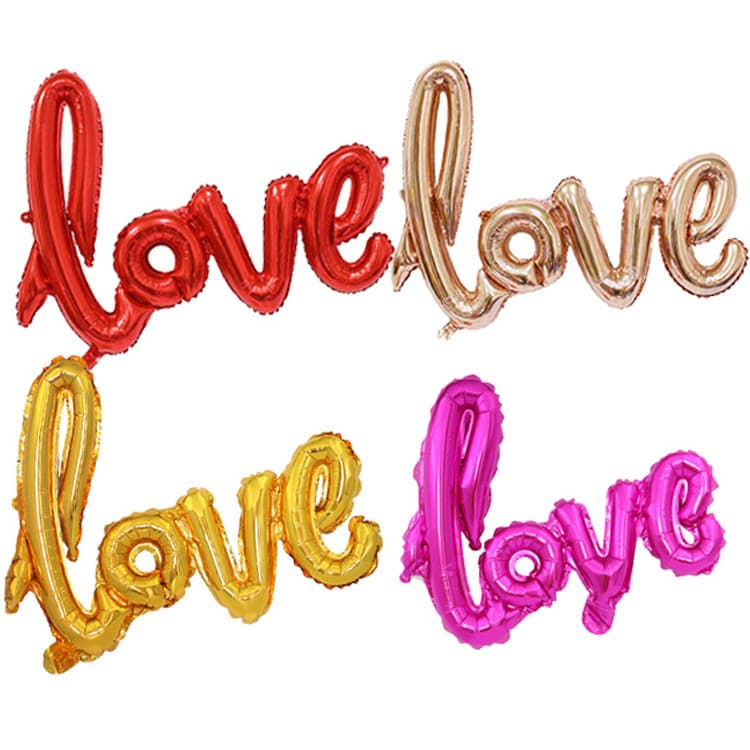 Wedding and Holiday Decoration LOVE Foil Balloons Valentine's Day Champagne Gold Balloons