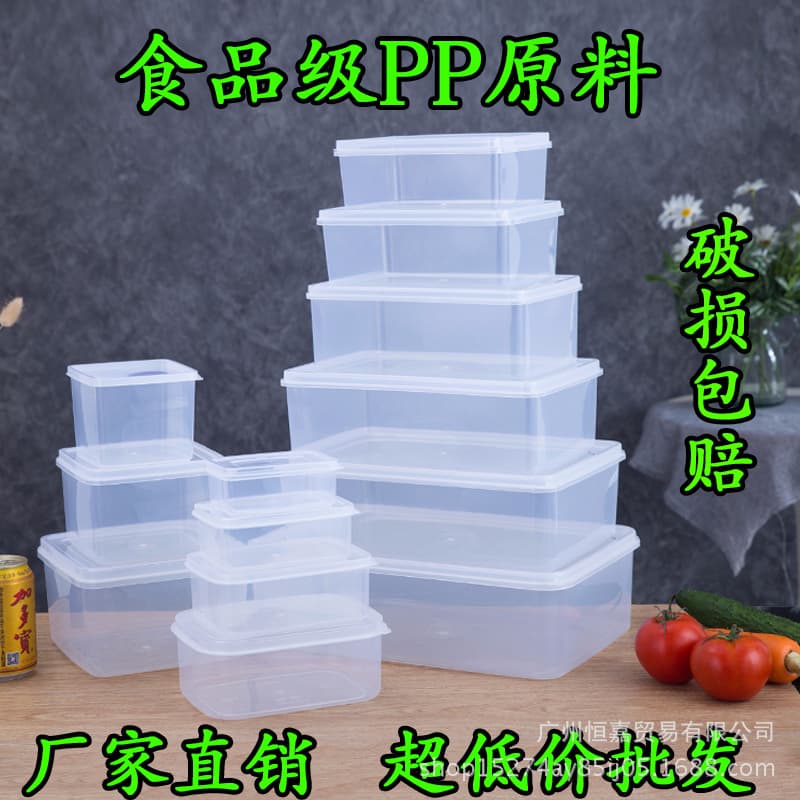 Food Storage Box Plastic Crisper Rectangular Mini Refrigerator Freezer with Lid Sealed Storage Box Wholesale