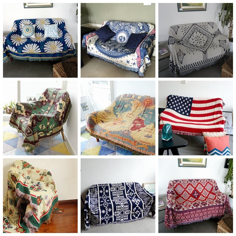 Scandinavian Simple Sofa Blanket Cover Cloth Winter Nap Living Room Accessible Luxury Style Sofa Cover Dustproof Anti-Slip Sofa Towel