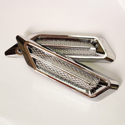 Shark Gill Simulated Air Vent Car Door Side Vent Engine Hood Fender Decorative Vent Chrome Plated