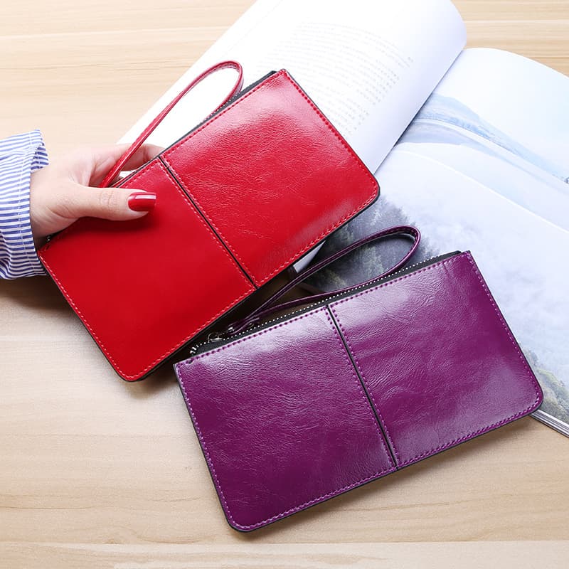 Factory wholesale dropship zipper wallet long clutch women's multi-card large capacity multifunctional wristlet