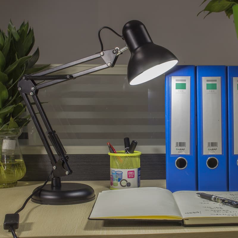 LED desk lamp long arm office work study desk clip reading computer wrought iron rechargeable desk lamp super long life