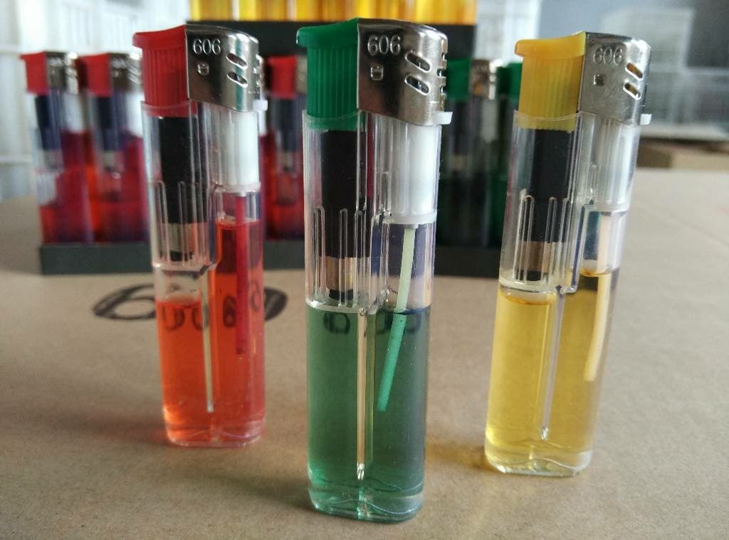 606 Color Gas Transparent Lighter Disposable Plastic Lighter Advertising Lighter with Printed Logo