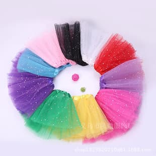 2017 European and American Children's Tutu Skirt Sequin Sparkle Star Tutu Skirt 3-Layer 6-Panel Tulle Dance Skirt Factory