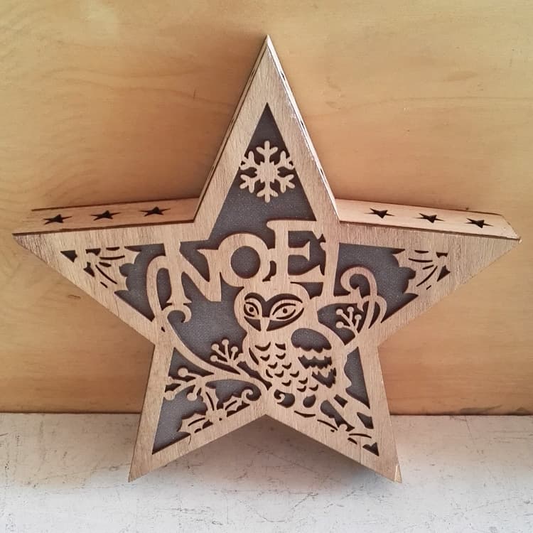 Bulk Wholesale Side-Glow Wooden LED Light Home Wooden LED Light Five-Pointed Star Wooden LED Light