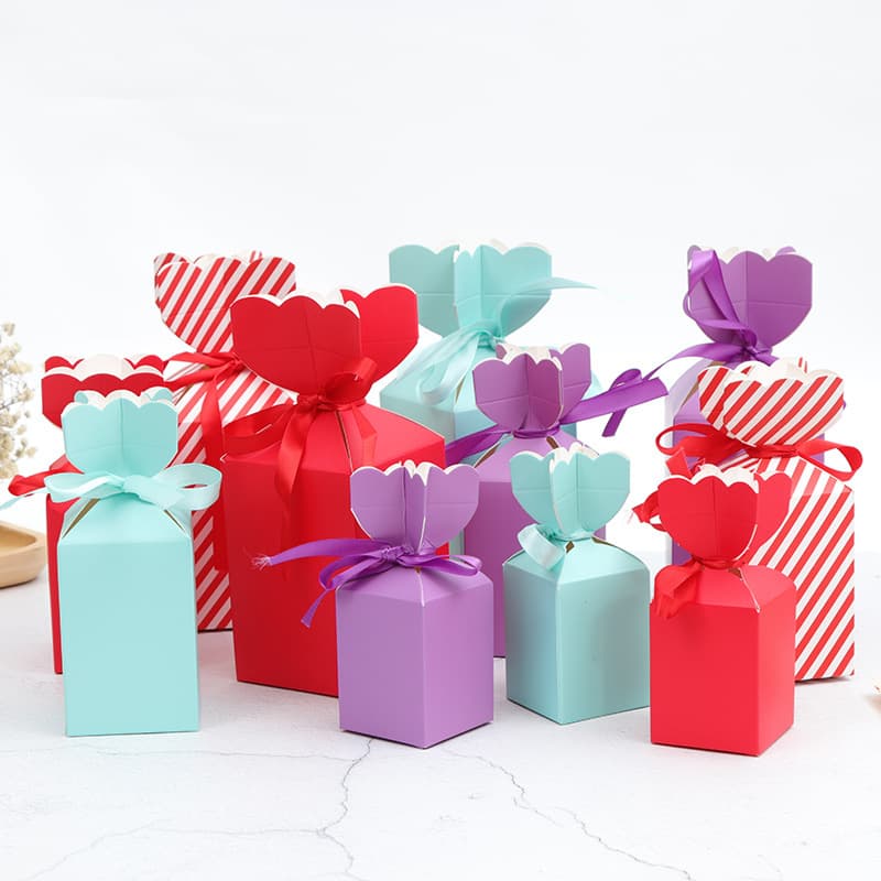 Creative Wedding Supplies Vase Fishtail Wedding Candy Box Food Gift Box Flower Wedding Candy Packaging Carton Wholesale