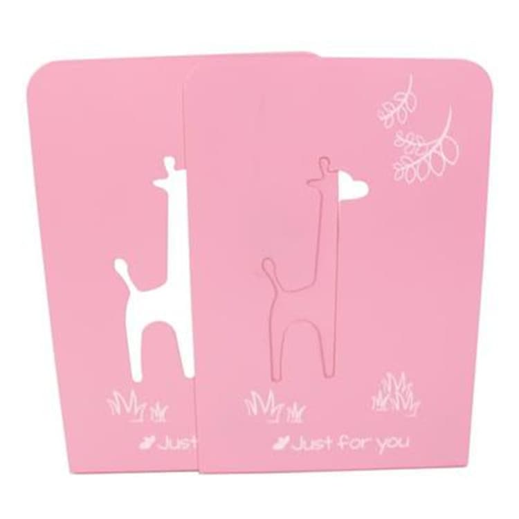 Wholesale Metal Bookends for Students, Cartoon Deer Hollow Iron Book Rack, Desk Organizer, Bookstore Arrangement Shelf