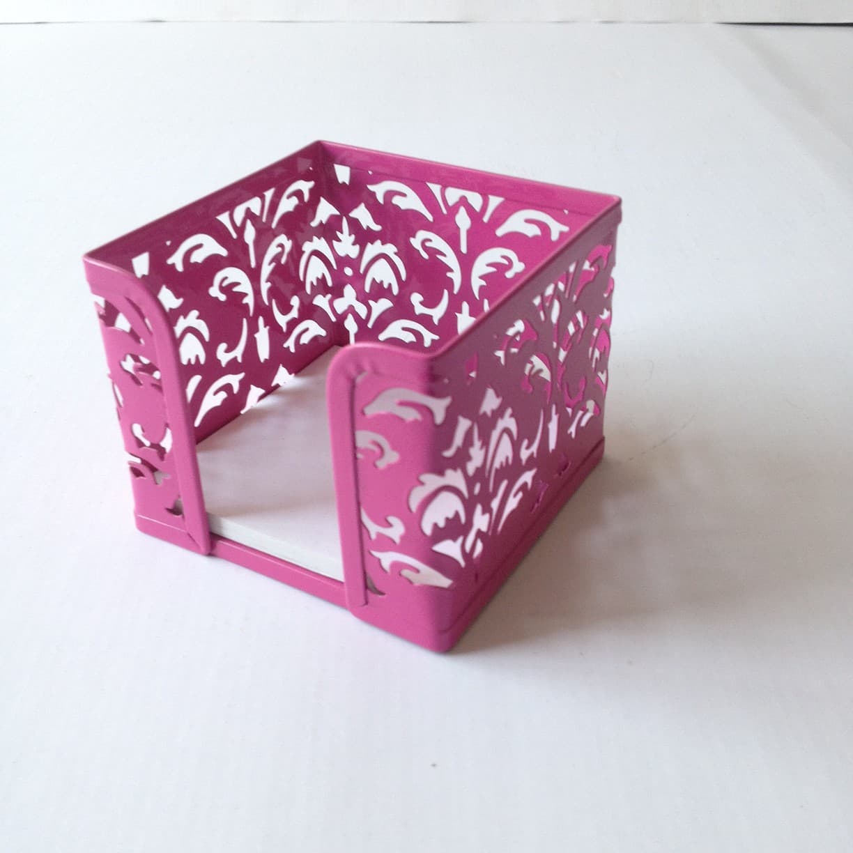 [Brand] Jiemei metal office desktop storage, iron embossed hollow sticky note box, office stationery series