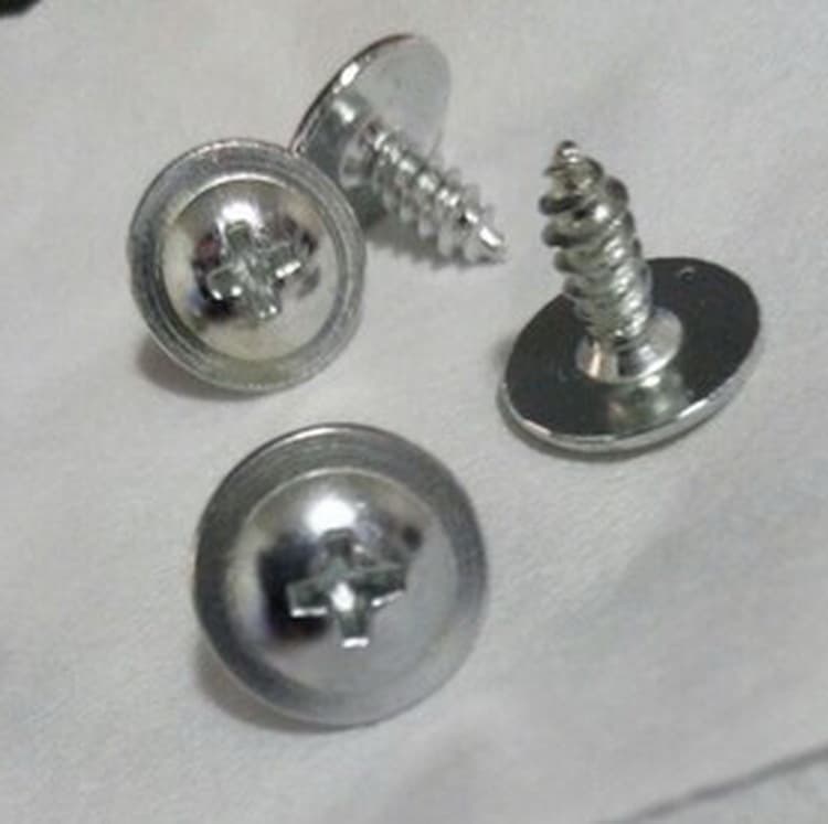 4*12 self-tapping screws with built-in washers, specialized suitcase wheel screws with cross head and large arrowhead caps
