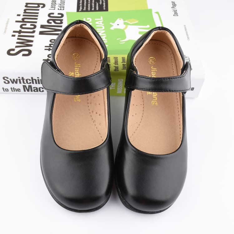 Girls Black Leather Shoes, School Uniform Style for Primary and Secondary Students, Performance, Ceremony, Piano Recital, Flower Girl, Princess Shoes