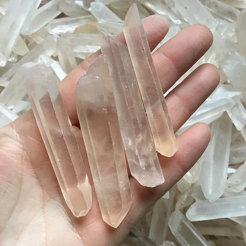 White Crystal Raw Stone Single Crystal Hexagonal Column Raw Material Wholesale Crystal Stone