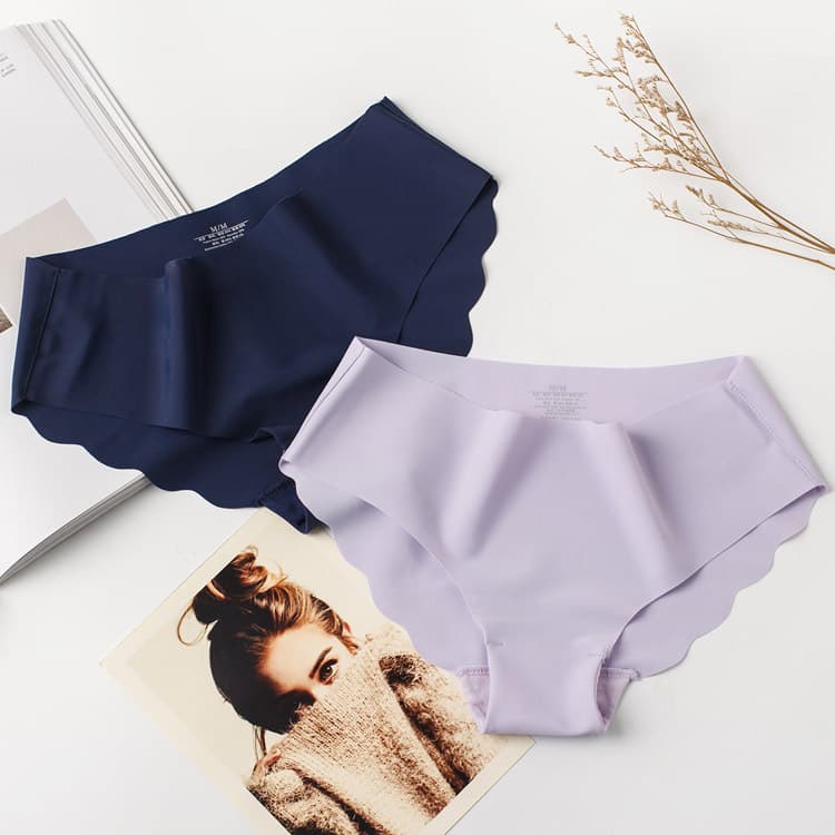 Women's Ice Silk Underwear, Plus Size, One-Piece, Seamless, Pure Cotton Gusset, Sexy Low-Rise Briefs, Cotton Lining, Thin Style