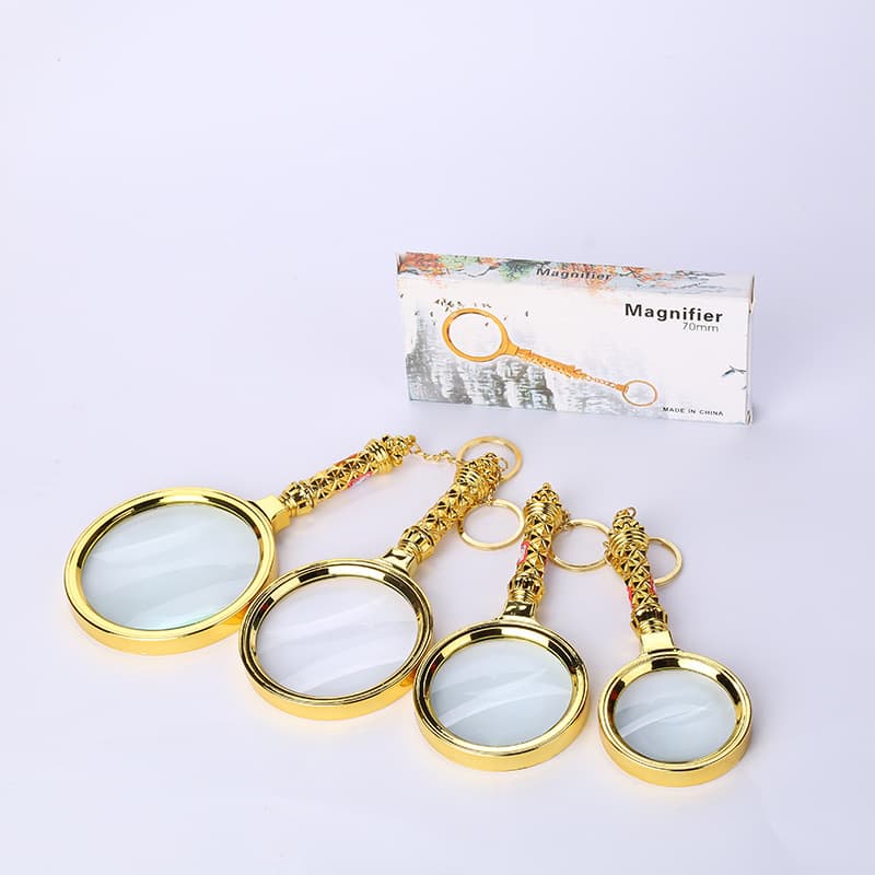 Fashionable New Gold-Plated Flower Straight Handle Magnifying Glass, Personalized Handheld Reading Magnifier for Seniors, Gift, Flower Handle Magnifier