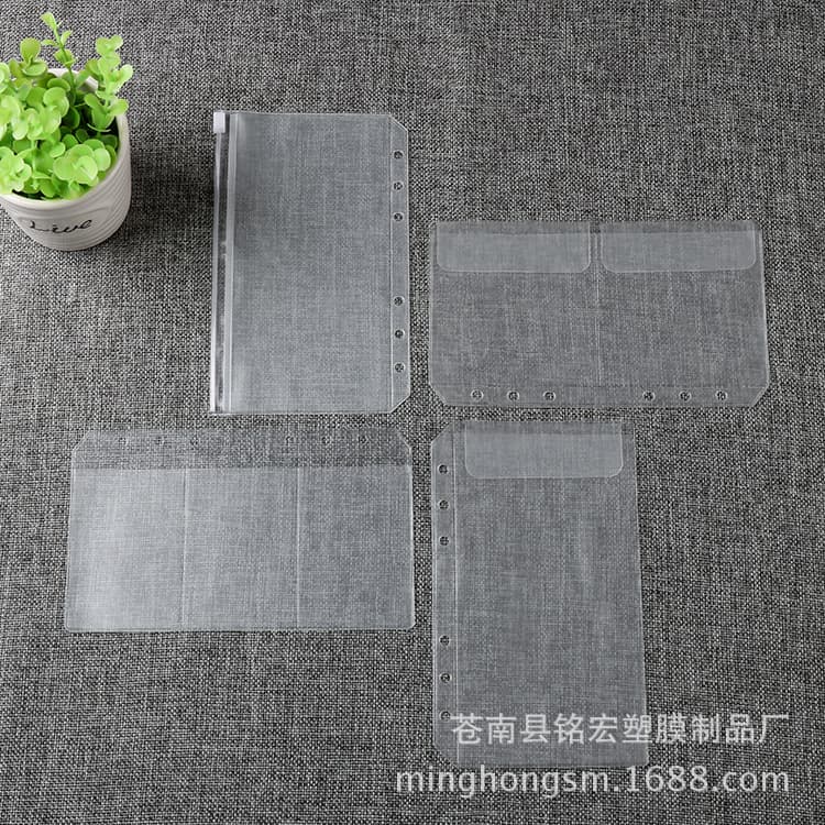 A5/A6/A7 PVC Zipper Bags, Storage Pouches, Receipt Holders, Business Card Edge-Zip Bags, Loose-Leaf Insert Pockets Manufacturer