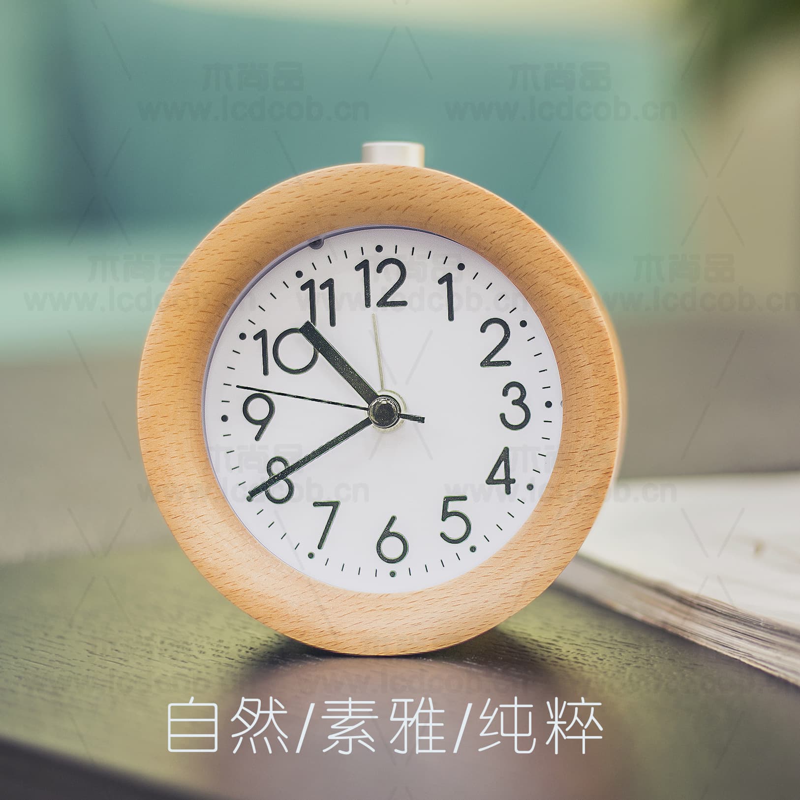 Wooden Alarm Clock Creative Solid Wood Clock Student Snooze Clock Mini Night Light Alarm Clock Gift