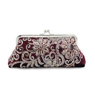 New Vintage Velvet Embroidered Beaded Evening Bag Clutch Cheongsam Handbag Women's Shoulder Bag Crossbody Bag
