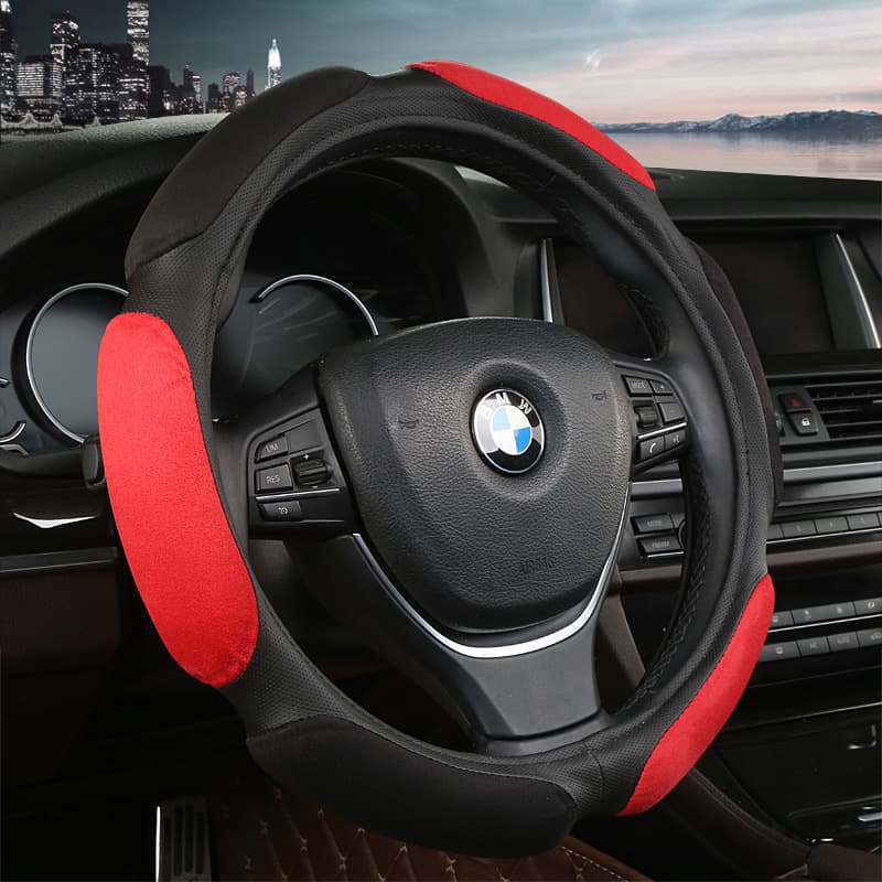 Factory direct sandwich steering wheel cover four seasons universal 3D three-dimensional non-slip breathable sweat-absorbent car handle cover wholesale