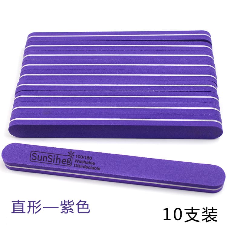 NAIL FILE cross-border manicure high-elastic sponge file straight double-sided polishing strip polishing nail surface washable rubbing strip