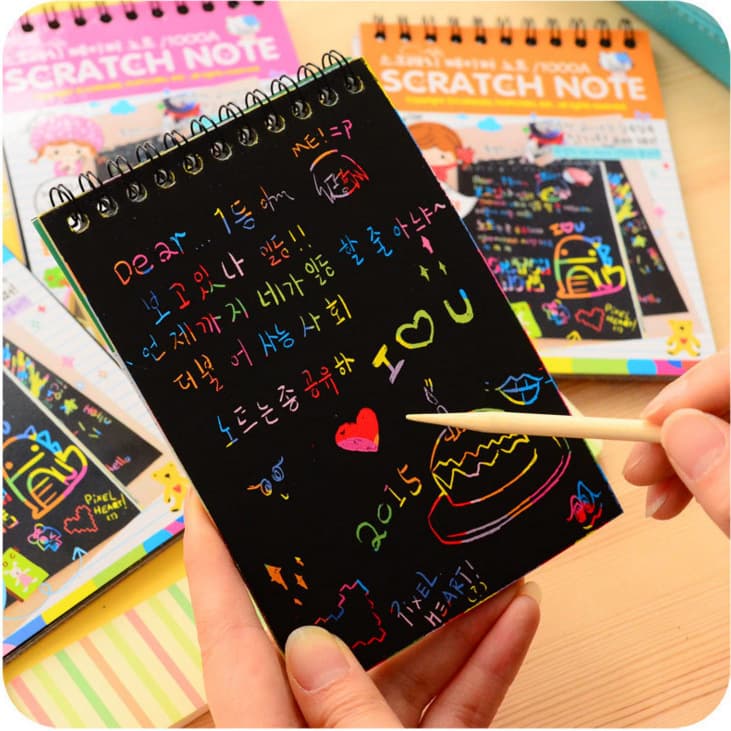 Children's Creative DIY Scratch Painting Colorful Doodle Book Student Toy Fun Scratch Painting Line Drawing Book